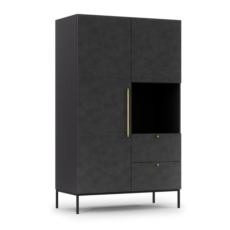 Canora Grey Minooka 2 Door Solid + Manufactured Wood Wardrobe Wayfair